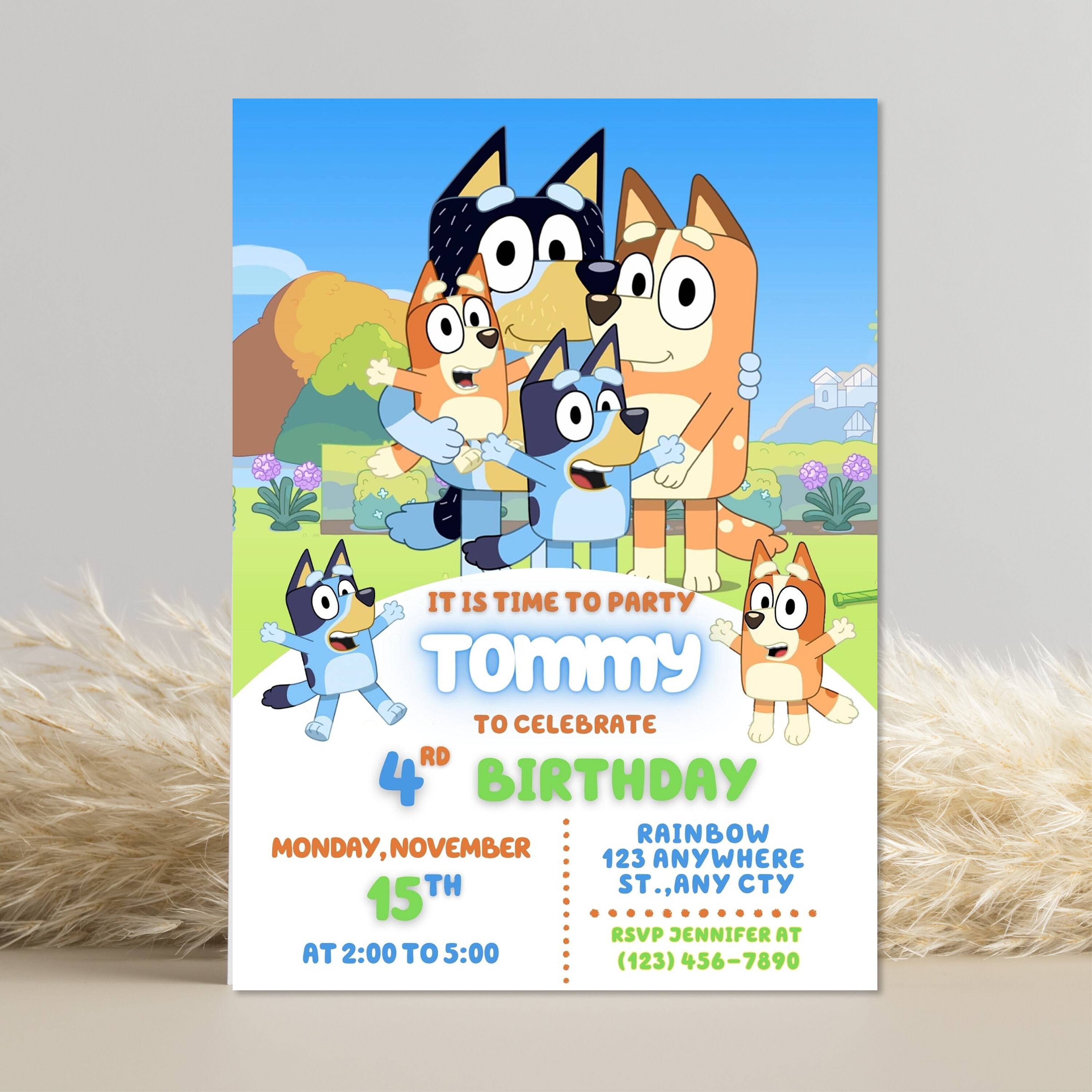 Bluey Birthday Invitation Bluey Birthday Party Invites Editable Bluey Bluey Birthday Invitation Bluey Birthday Party Invites Editable Bluey