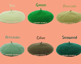 Boina Verde, 100% Lana, Boina Francesa, Verde Oscuro, Sombrero de Invierno, Estilo Vintage, Boina de Lana Clásica, Sombrero de Boina, Regalo de Cumpleaños, Sombrero Verde