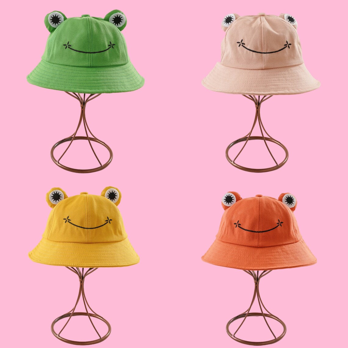 Froggy bucket hat green frog cute hat funky hat kawaii hat Etsy