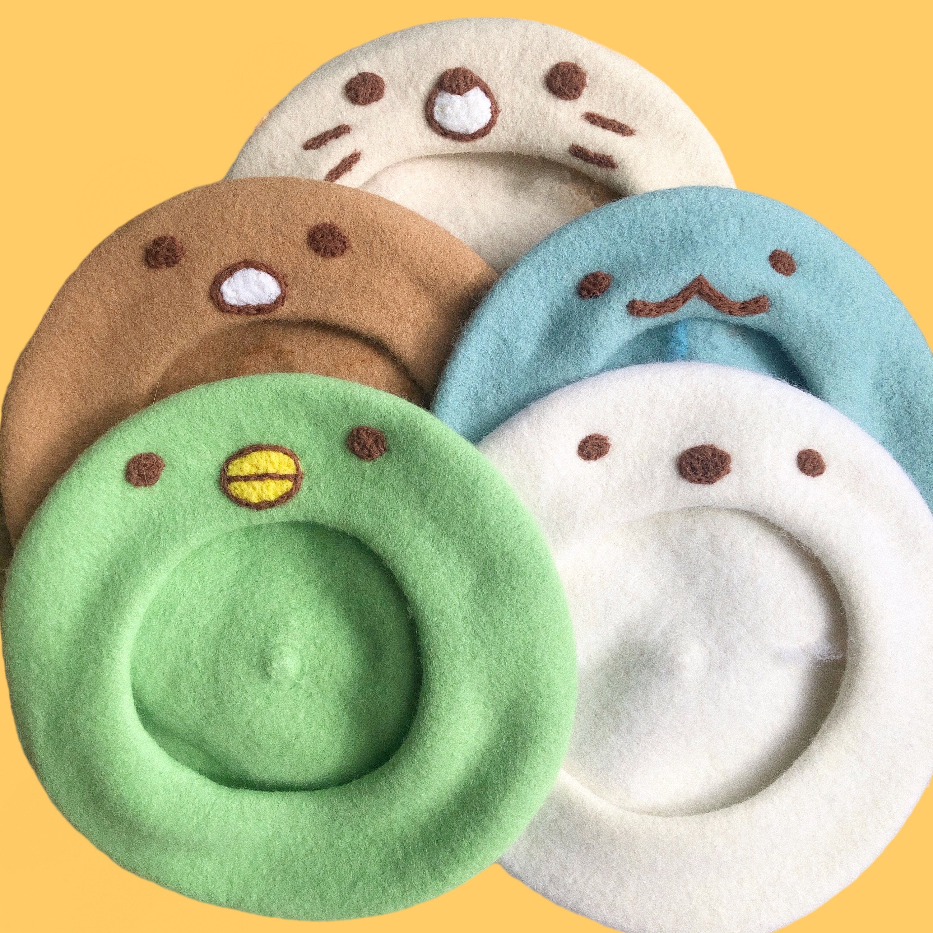 Sumikko Beret, Sumikko Gurashi, Handmade Beret, Cute, Beret Hat