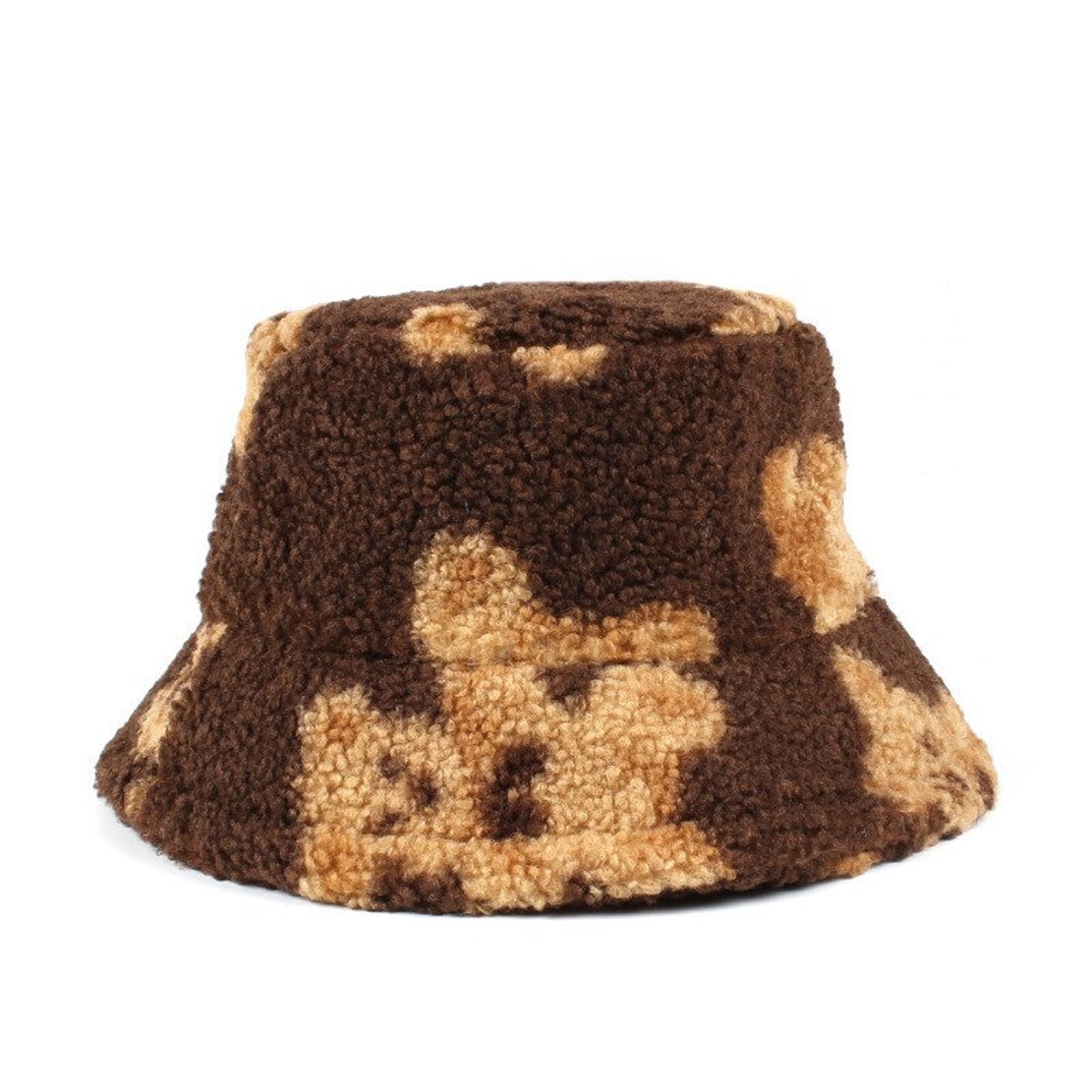 Teddy bear pattern bucket hat winter warm hat for women Etsy