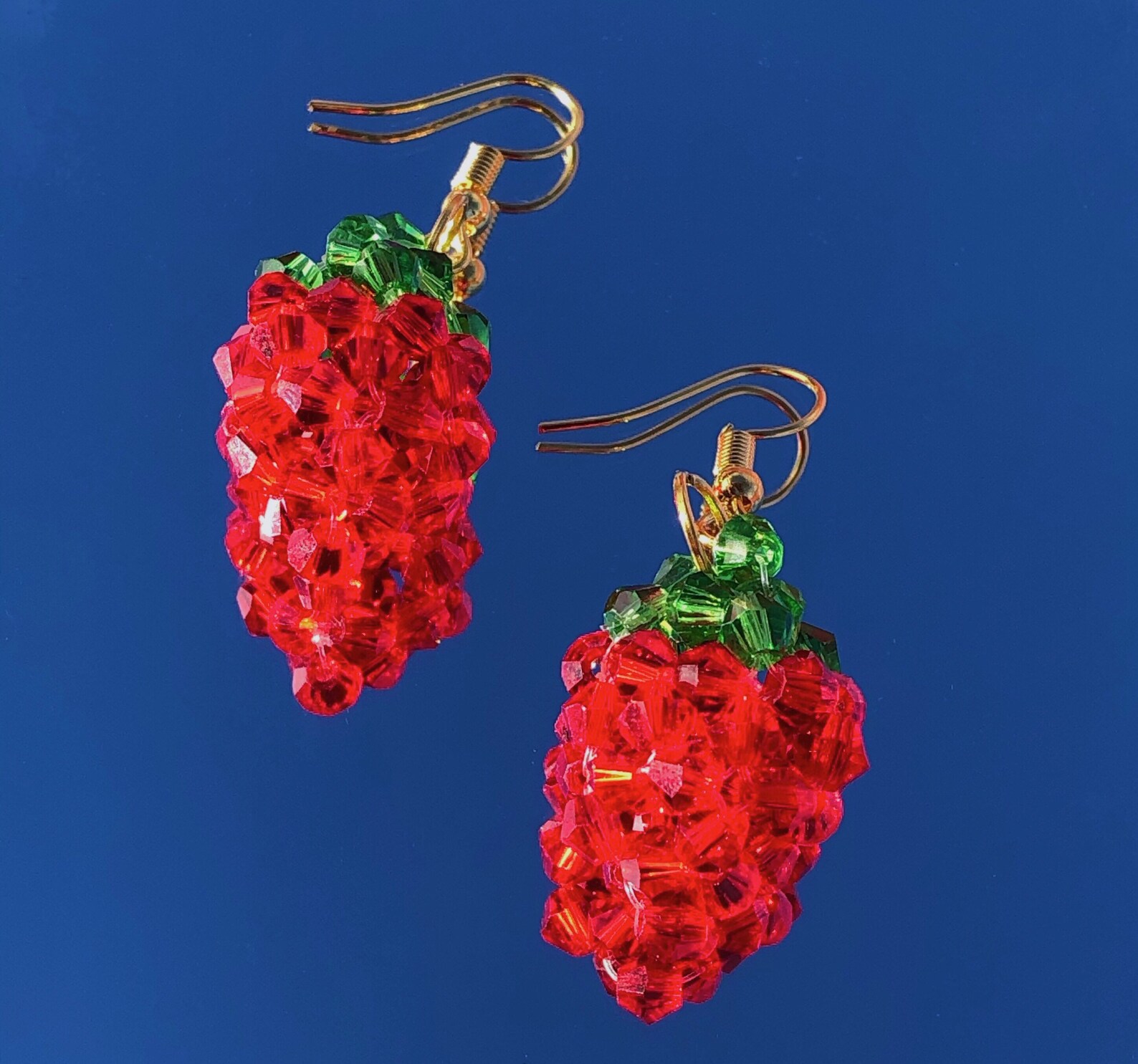 Strawberry earrings cute beaded strawberry earrings beaded | Etsy
