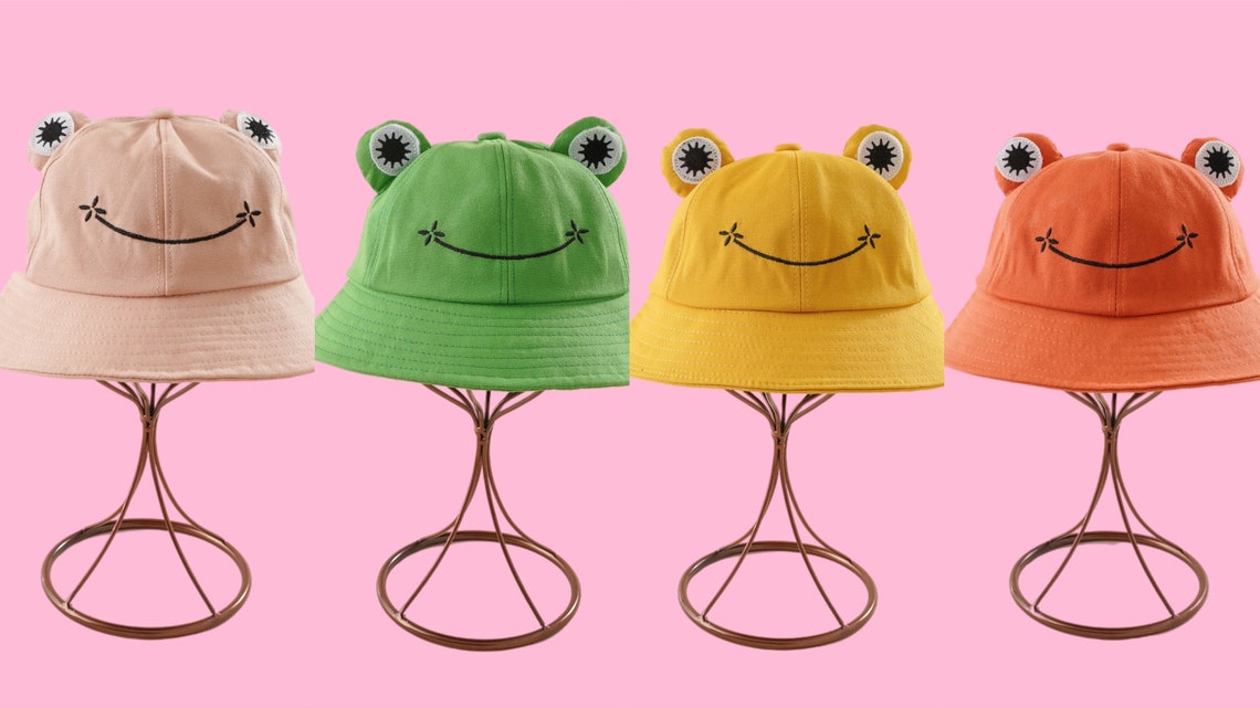 Froggy bucket hat green frog cute hat funky hat kawaii hat Etsy