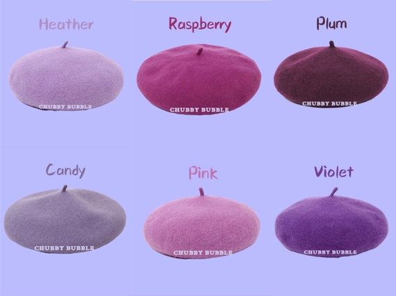 Purple Beret, 100% Wool, French Beret, Dark Purple, Winter  display picture 2