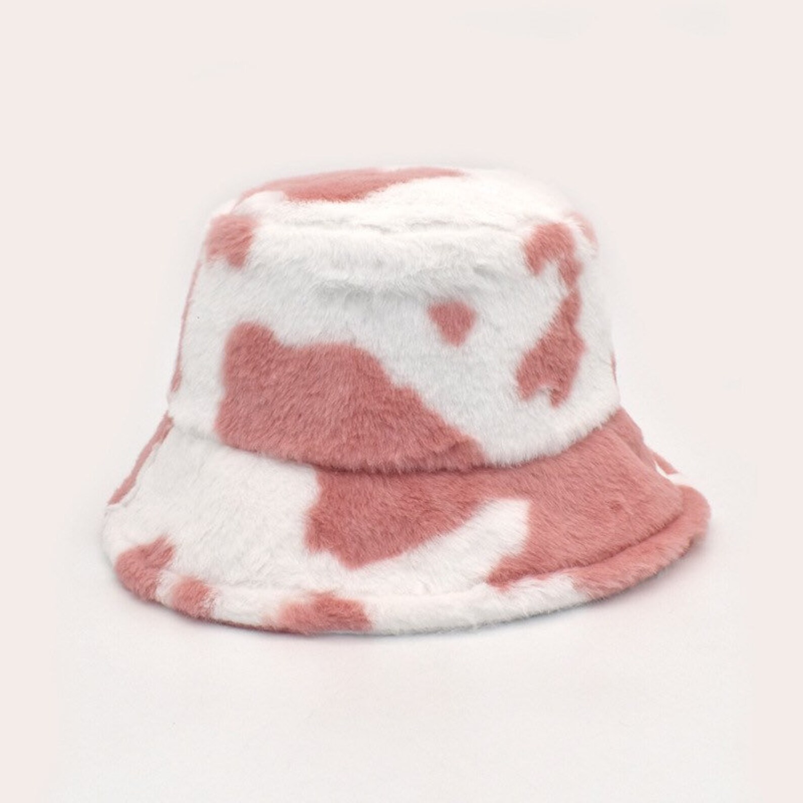 Cow pattern warm bucket hat fluffy bucket hat for women | Etsy