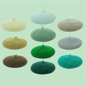 Berretto verde, 100% lana, berretto francese, verde scuro, cappello invernale, stile vintage, berretto di lana classico, cappello berretto, regalo di compleanno, cappello verde