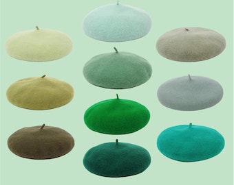 Boina Verde, 100% Lana, Boina Francesa, Verde Oscuro, Sombrero de Invierno, Estilo Vintage, Boina de Lana Clásica, Sombrero de Boina, Regalo de Cumpleaños, Sombrero Verde