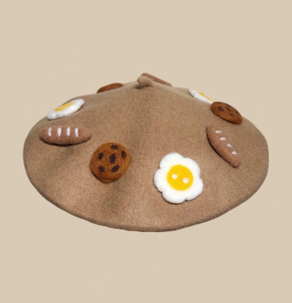 Cookie Beret, Chocolate Biscuits Baguette Beret, Funky Cute Lovely