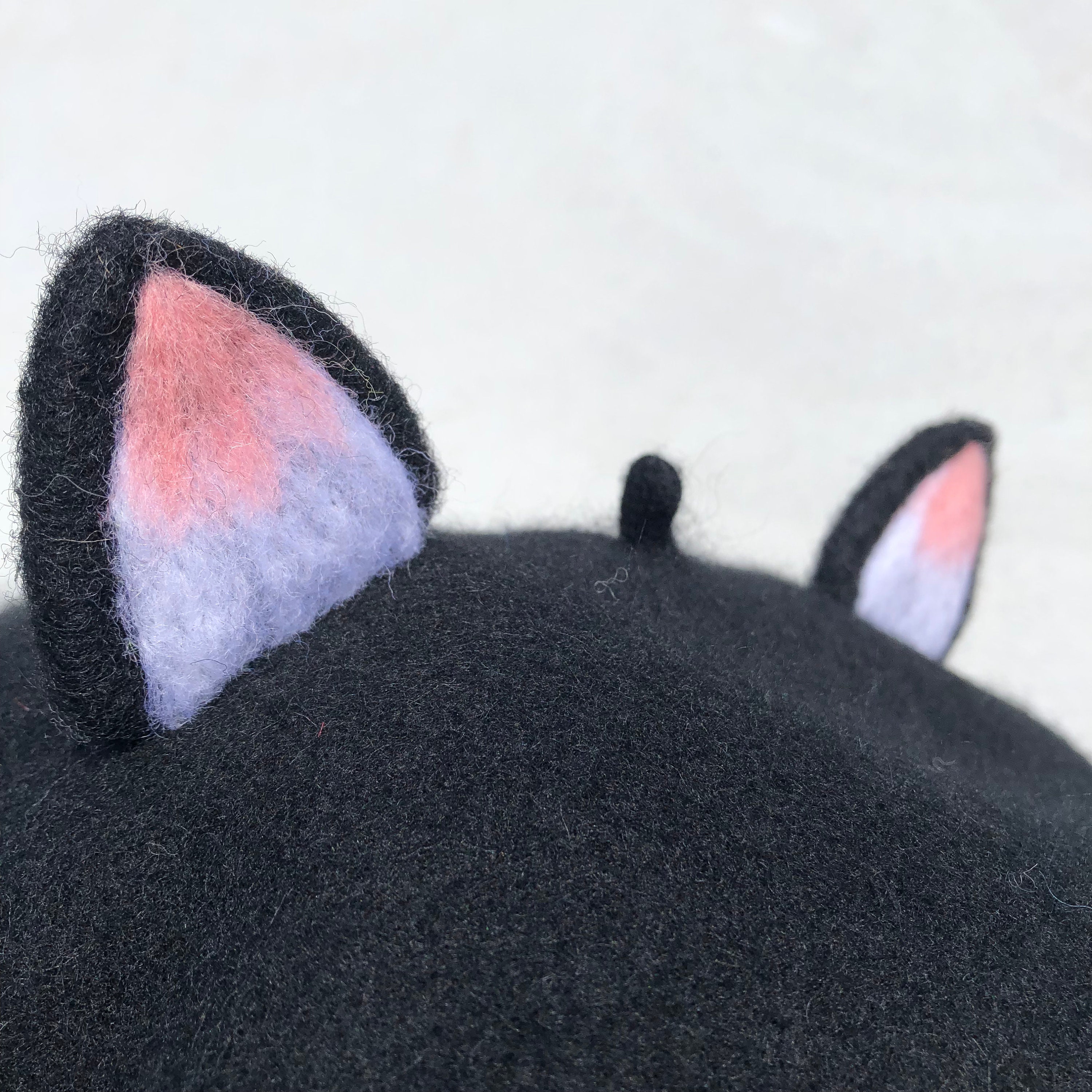 Black Cat Ear Beret, Kitten French Kawaii Beret Hat 
