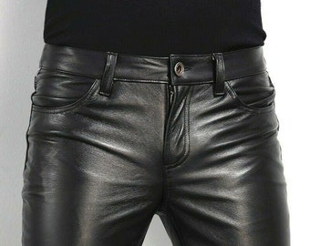 men's lambskin leather pants
