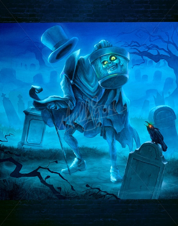 Hatbox Ghost Haunted Mansion Artist Hand Signed Lithograph Etsy
