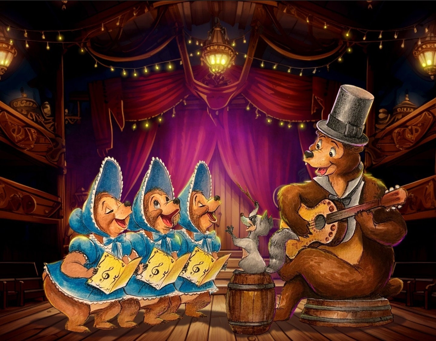 Country Bear Jamboree - 'the Sun Bonnet Trio' Henry, Bunny Country Bear Jamboree - 'the Sun Bonnet Trio' Henry, Bunny