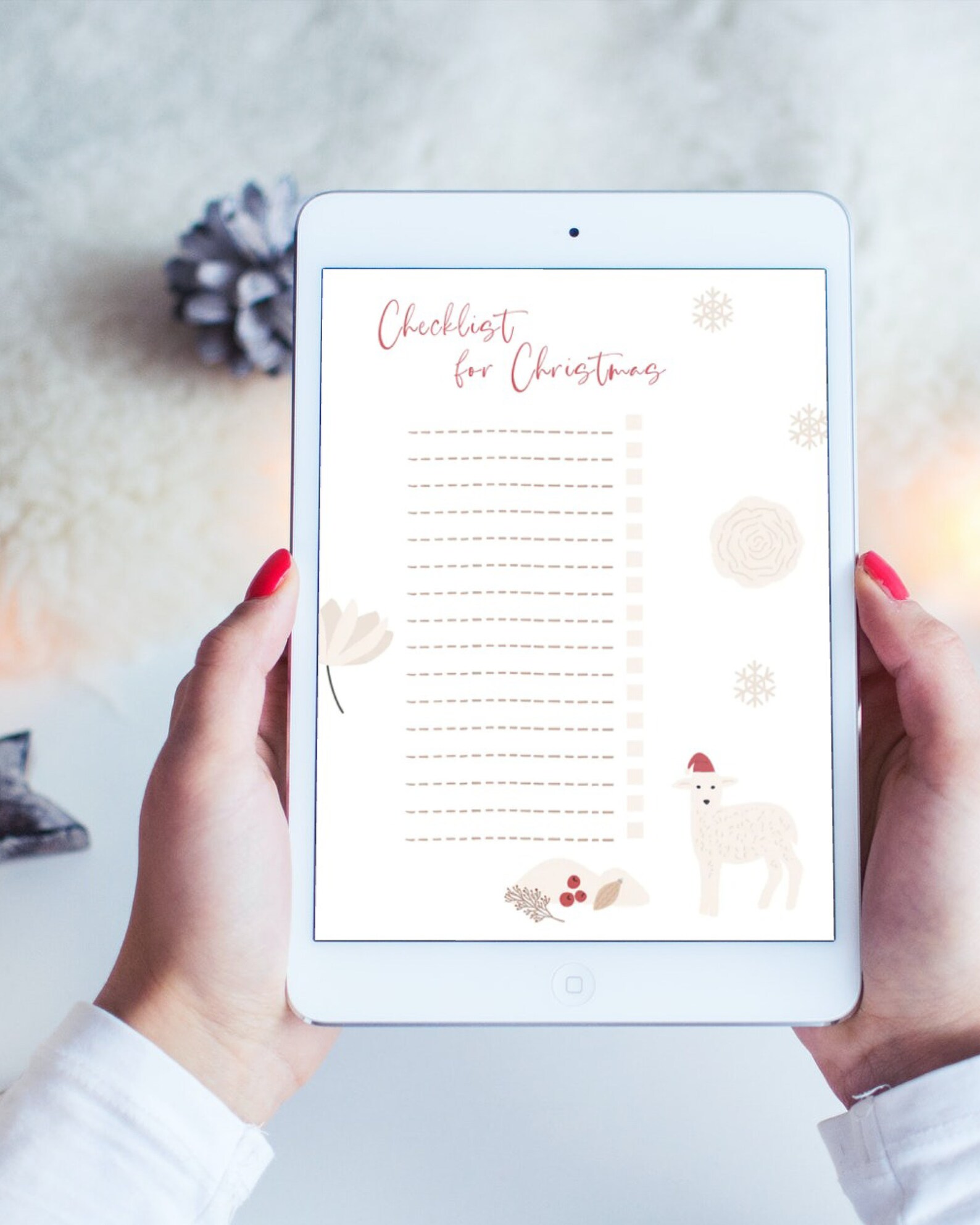 Christmas Checklist Template With Check Box Holiday Digital Planner