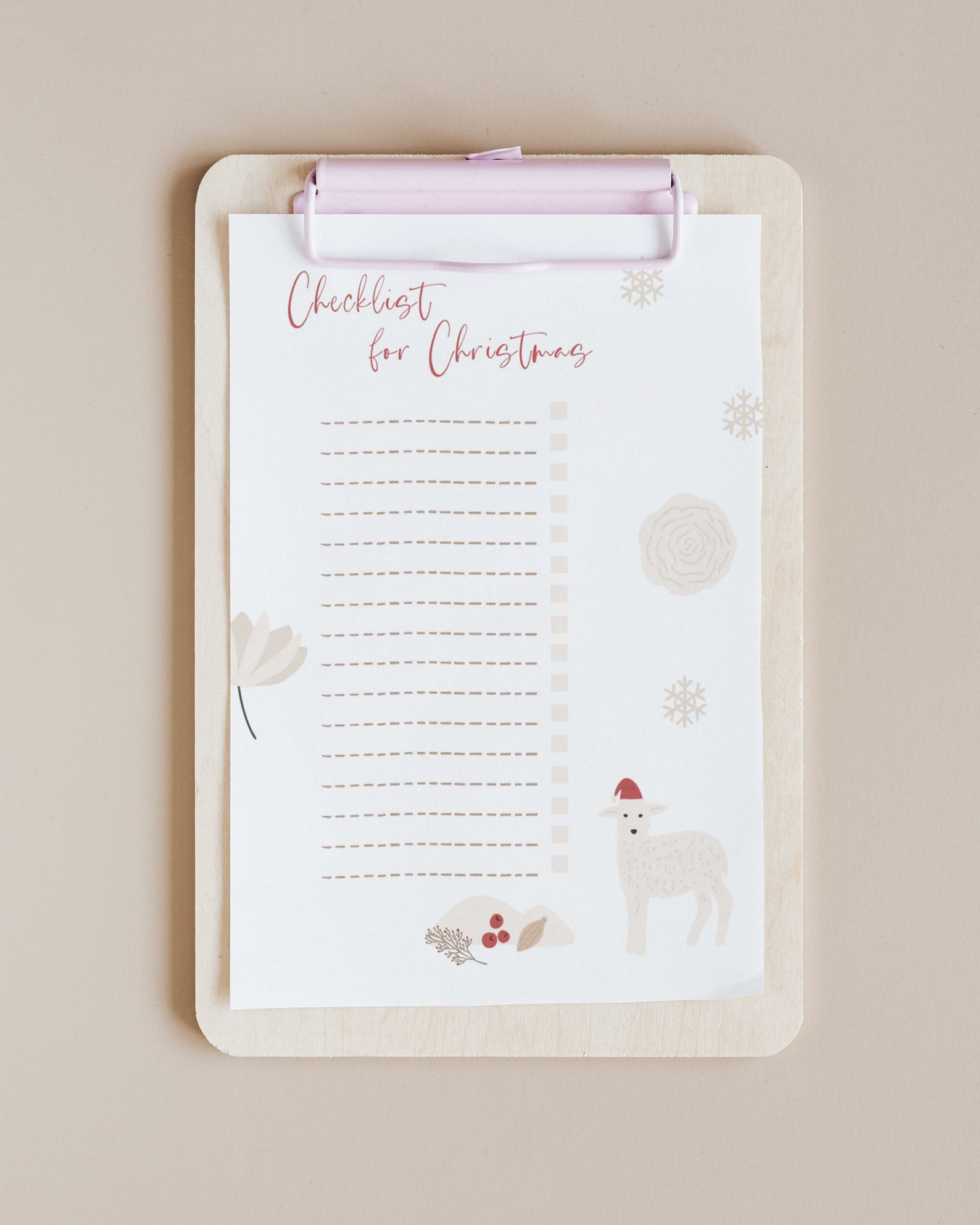 Christmas Checklist Template With Check Box Holiday Digital Planner
