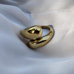 Dome Golden Wrap Ring | Wrap Around Ring | Cuff Ring | Bold Statement Ring | Bypass Ring | Gold Wrap Ring | Timeless 18 K Gold Plated Jewelr