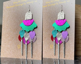 Poppy Earrings - Colorful earrings, lightweight earrings, statement earrings, chandelier earrings, beautiful earrings, ear art