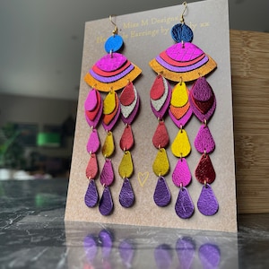Cleo Earrings - Big lightweight earrings, beautiful earrings, colorful earrings, statement earrings, chandelier earrings, dangle earrings