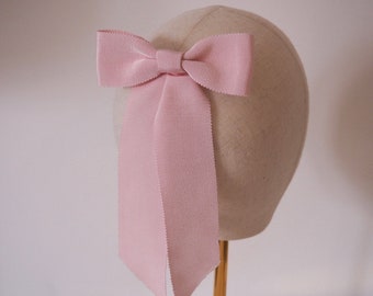 Pink Grosgrain Bow Barrette