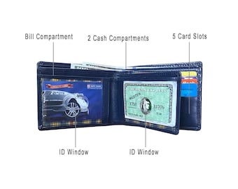 Genuine Leather RFID-Blocking Bifold Wallet with Coin Pocket