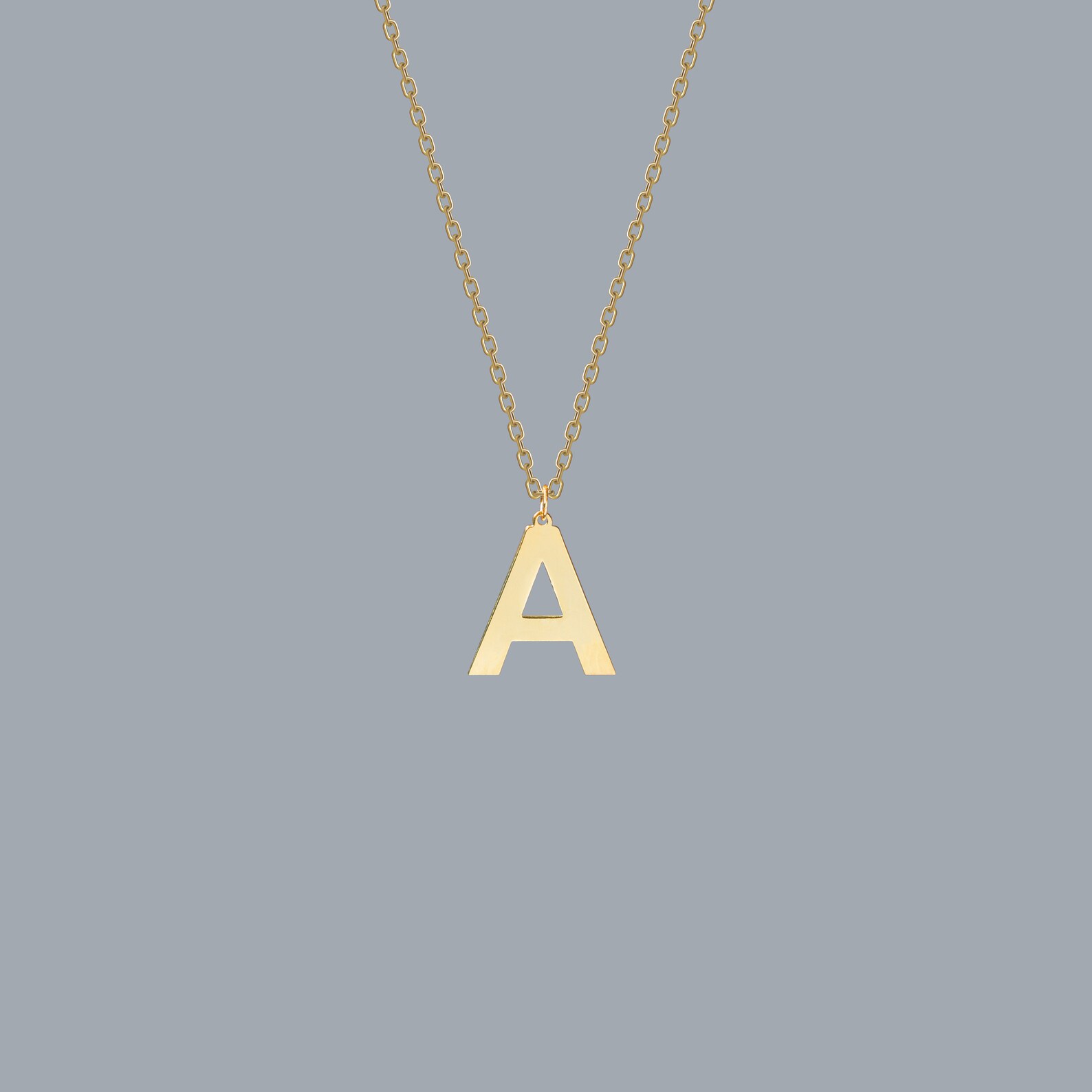 14k Real Gold Initial Necklace 14k Gold Personalized Letter Etsy