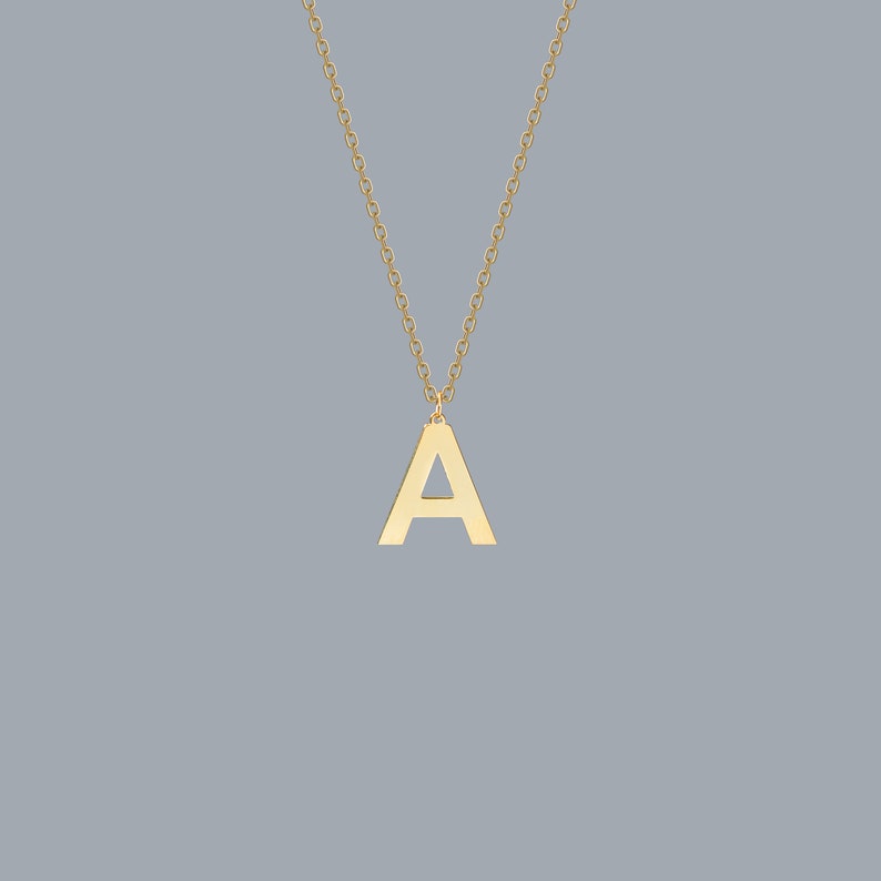 Gold A letter necklace, tiny letter necklace for women, chain necklace with letter penddant