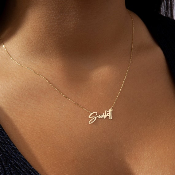 Etsy nameplate shop necklace