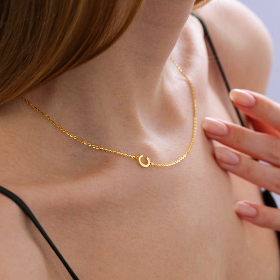 14K Gold Diamond Asymmetrical Multi Initial Necklace – Baby Gold