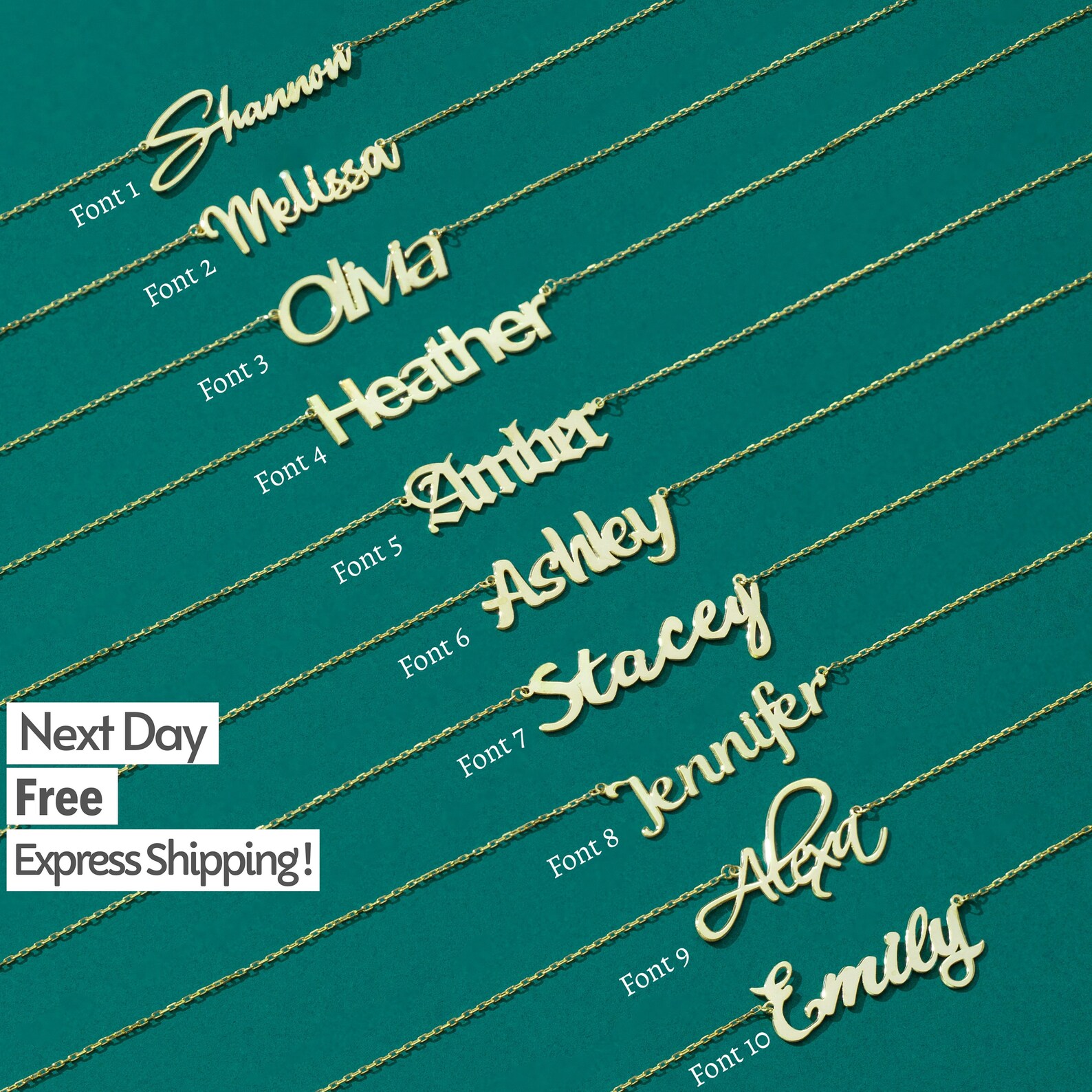 14K Gold Name Necklace Custom Nameplate Necklace Name Plate Etsy