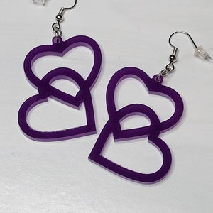 Boucles d&#39;oreilles double cœur