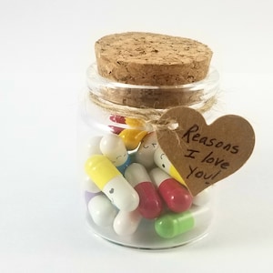 Love Pills | Message In A Bottle | Romantic Gift | Love Notes | Anniversary Gift | Boyfriend Gift | Friendship