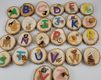 Alphabet Magnets | Preschool Education | Home School | ABC Magnets | Unique Alphabet Picture Magnets | Baby Shower Gift | Kids Birthday