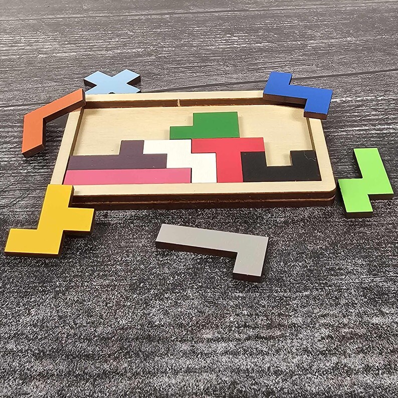 Pocket Pentominoes Puzzle | Brain Teaser | Fidget Toy | Wooden Game ...