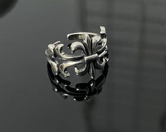 Cross Punk Y2k Rings, Silver Adjustable Open Gothic Rings, Vintage Hippie Chunky Ring, Thumb Streetwear Jewelry, Designer Gift For Her