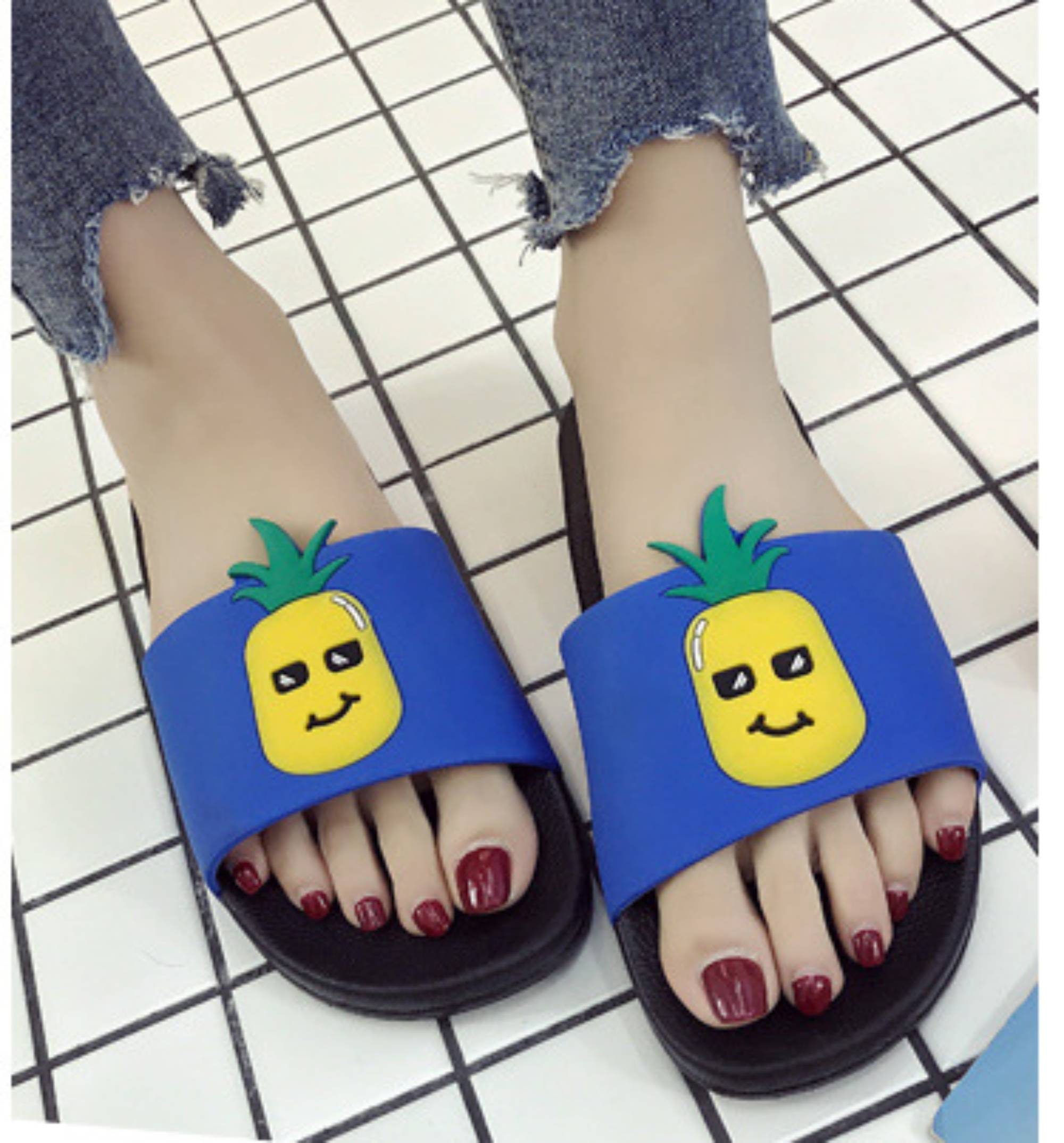 AU Cute Strawberry Fruit Sports Shower Sandals Home Bath Slippers Women Shoes 