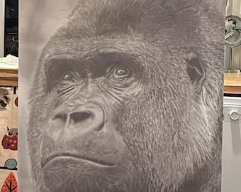 Huge portrait of silverback alpha male gorilla