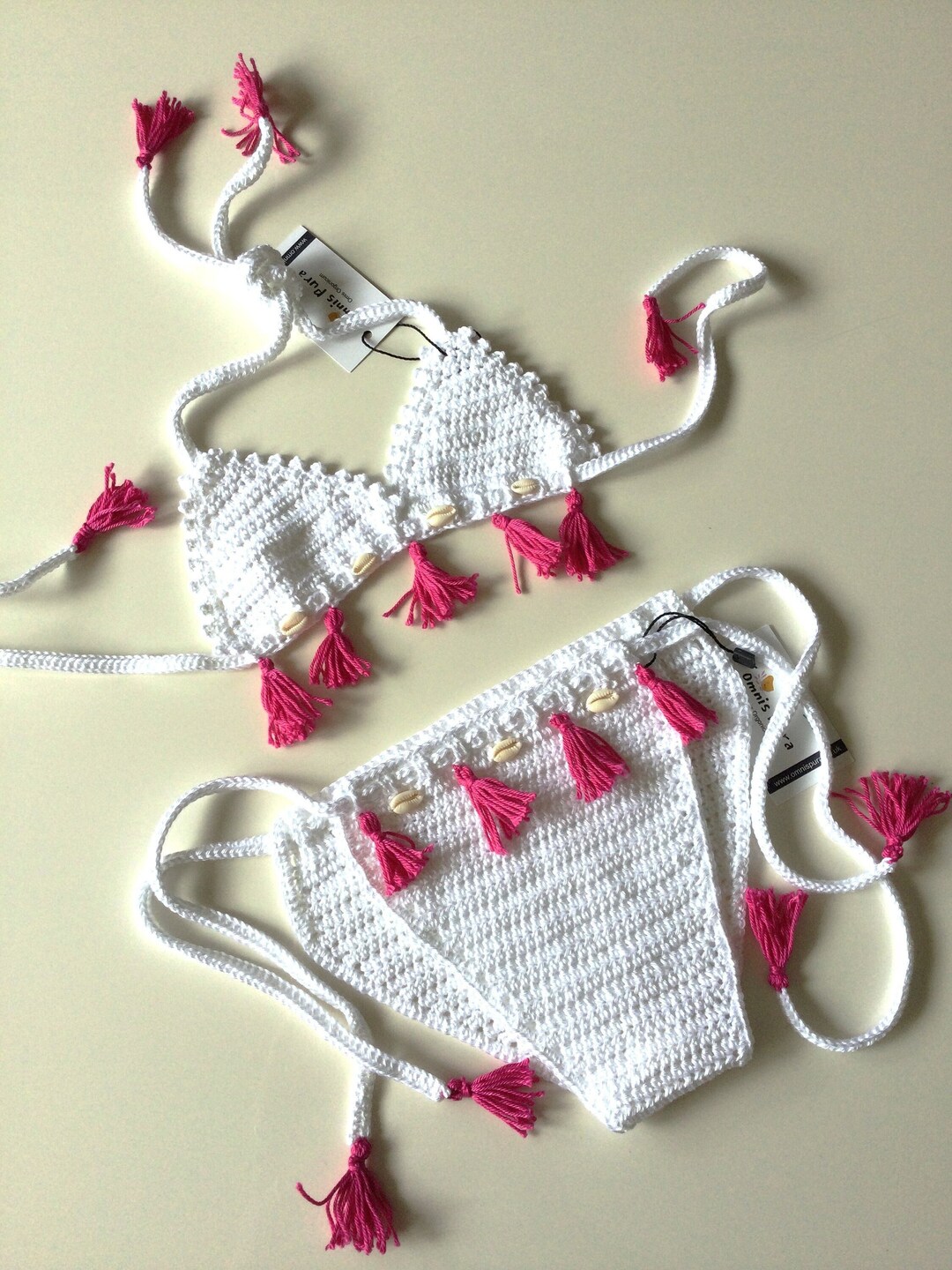 Organic Cotton Fringe Bikinihandcrafted Girl Bikinihealthy Swimwear