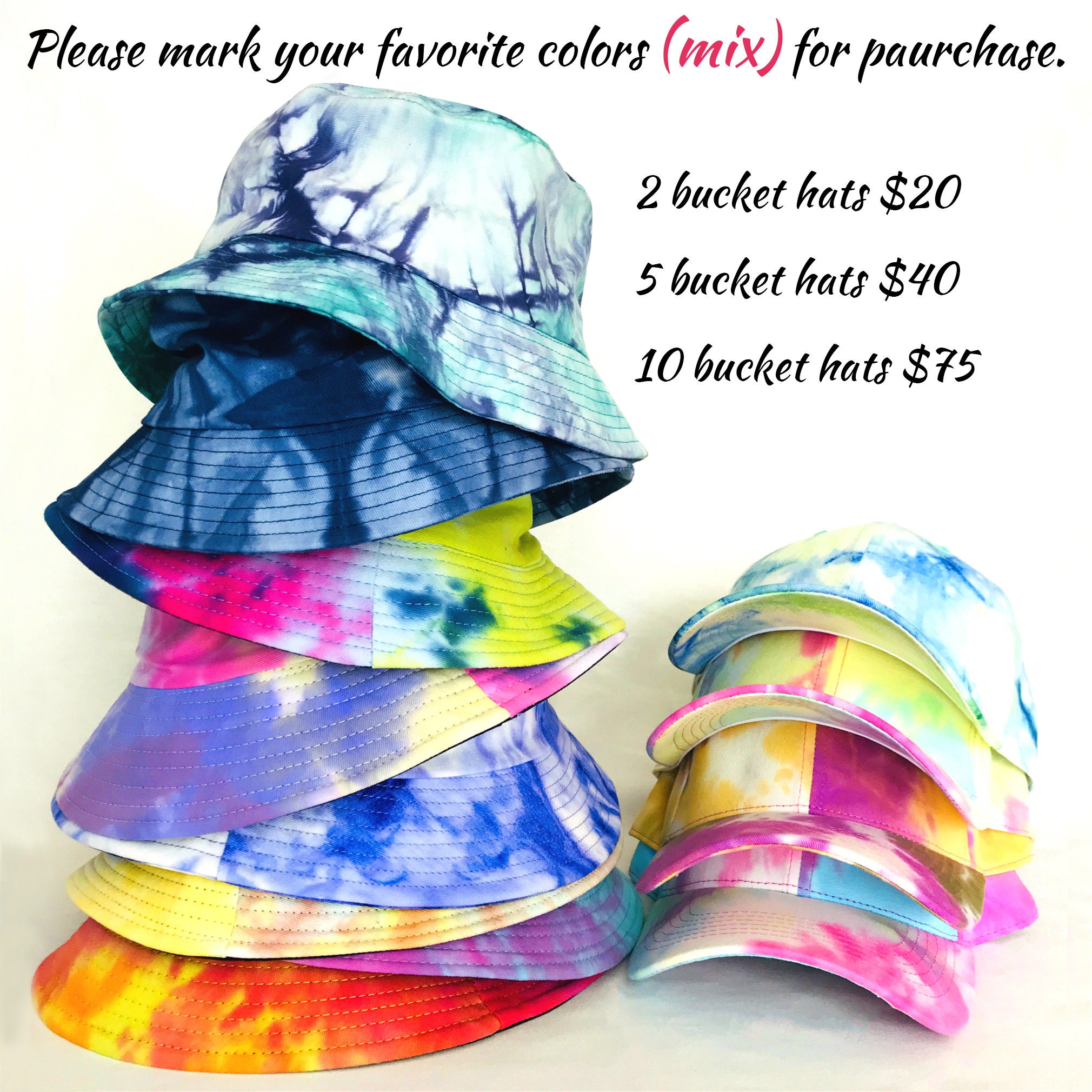 Bucket Hat Tie Dye Reversible Fisherman 