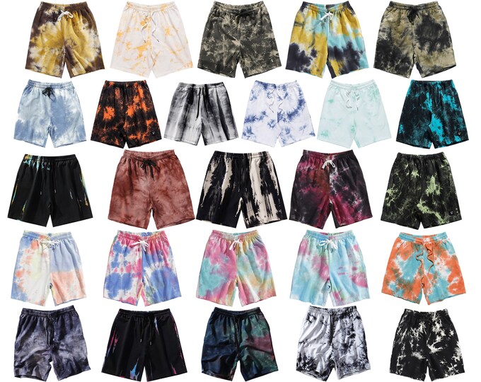 Spiral Blue Tie Dye Men's Shorts