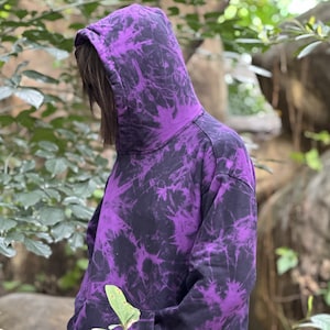 Tie Dye Hoodie, 100% Cotton tie dye hoodie,  Dark Purple Black Tie Dye Hoodie, Pullover Sweatshirt, Unisex for Youths & Adults, DIY hoodie