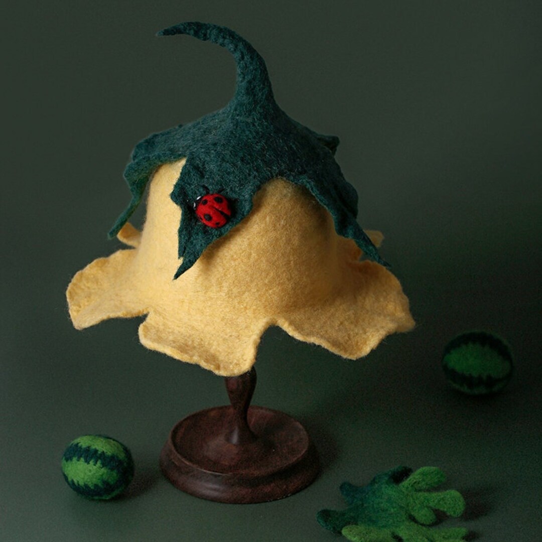 Cartoon Wool Hat Flower Wool Hat Handmade Elf Wool Hats Etsy