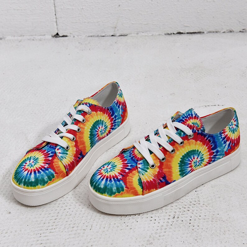 Tie Dye Canvas Shoes Play Sneaker Lace up Low Top Etsy