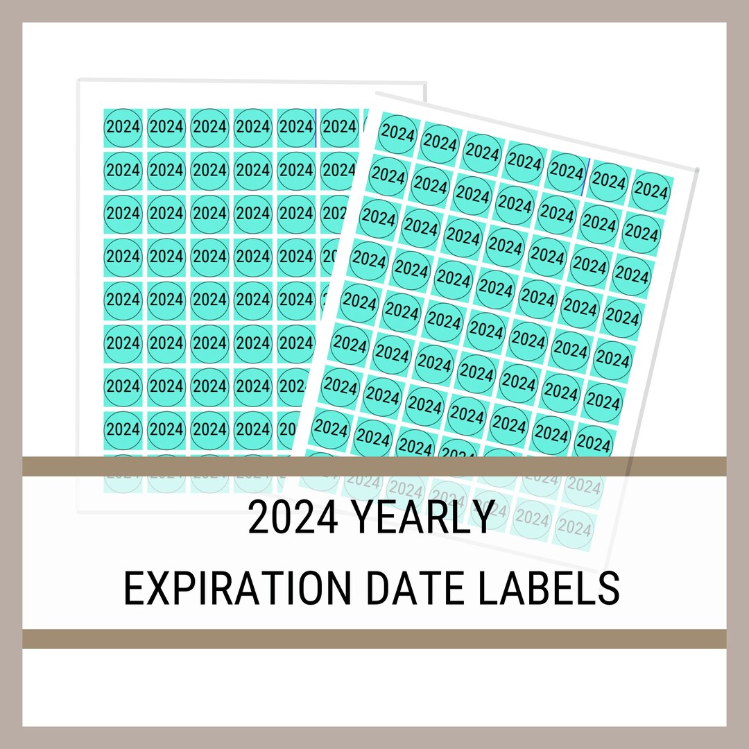 2024 Expiration Date Sticker Template Pantry Inventory Labels for Food