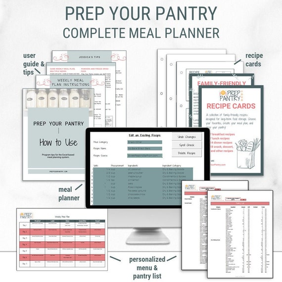 Long Term Food Storage Planner Customizable Excel for Food