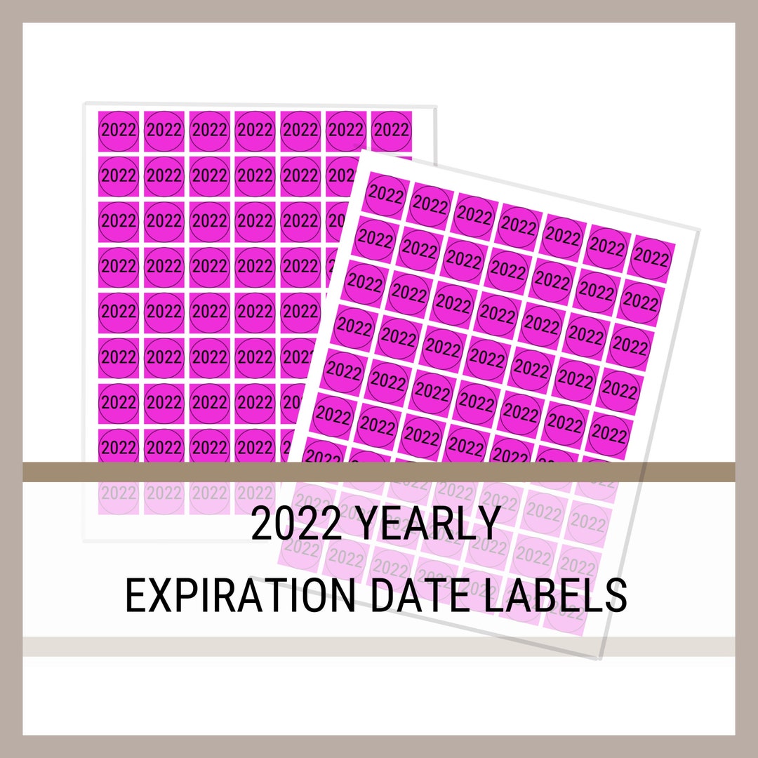 2022 Expiration Date Sticker Template Pantry Inventory Etsy