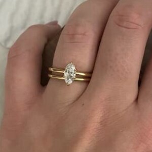 6-Prong Marquise Engagement Ring in Solid Gold / Moissanite Engagement Rings / Solitaire Moissanite Ring / Gold Promise Ring