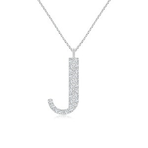 Colgante con inicial J, pavé de moissanita, hecho a mano, joyería minimalista de oro macizo, colgante unisex.