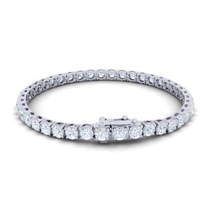 Round Cut Moissanite Classic Tennis Bracelet / Best Moissanite Bracelet / Antique Moissanite Gold Bangle / Moissanite Bracelet For Women