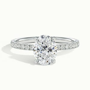 Lab Diamond Engagement Ring/ Oval Lab Grown Diamond/ IGI Certificate/ 4 Prong Engagement Ring/ Diamond Ring for Her