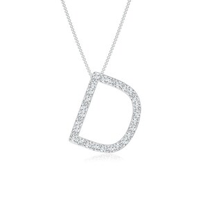 Colgante de moissanita con inicial "D" redonda / Colgante de moissanita con inicial de oro macizo / Colgantes con letras para cadenas