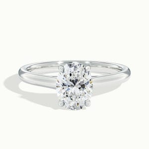 Oval Cut Solitaire Engagement Ring / IGI Certified Lab Grown Diamond Ring / Solid Gold Ring / Anniversary Ring / Lab Diamond Ring